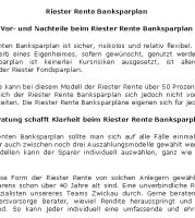 Riester Rente Banksparplan - 189 W�rter