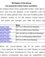 Wichtigste Vorbereitung: Das passende Online-Casino ausw�hlen - 
