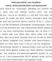 Hintergrundinfo zum Roulette: Gl�ck, Wahrscheinlichkeit und Syst