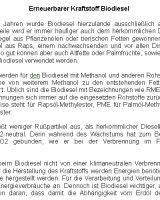 Erneuerbarer Kraftstoff Biodiesel - 221 W�rter