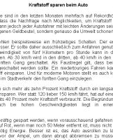 Kraftstoff sparen beim Auto - 373 W�rter