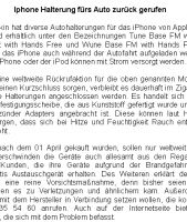 Iphone Halterung f�rs Auto zur�ck gerufen - 252 W�rter