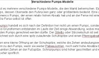 Verschiedene Pumps Modelle - 150 W�rter