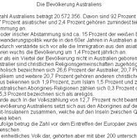 Die Bev�lkerung Australiens - 366 W�rter