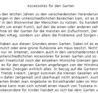 Accessoires f�r den Garten - 280 W�rter