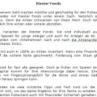 Riester Fonds - 202 W�rter