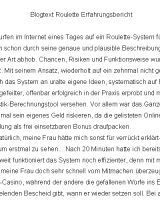 Blogtext Roulette Erfahrungsbericht - 243 W�rter