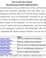 How to deal with Casinos:  Beschreibung sicheren Spielverhaltens