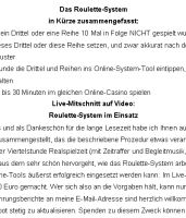 Das Roulette-System in K�rze zusammengefasst: - 175 W�rter