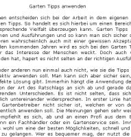Garten Tipps anwenden - 285 W�rter