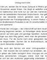 Umzug nach K�ln - 348 W�rter
