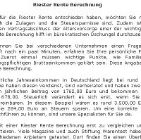 Riester Rente Berechnung - 212 W�rter